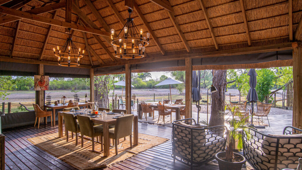Khwai Expeditions Camp main area siting and dining